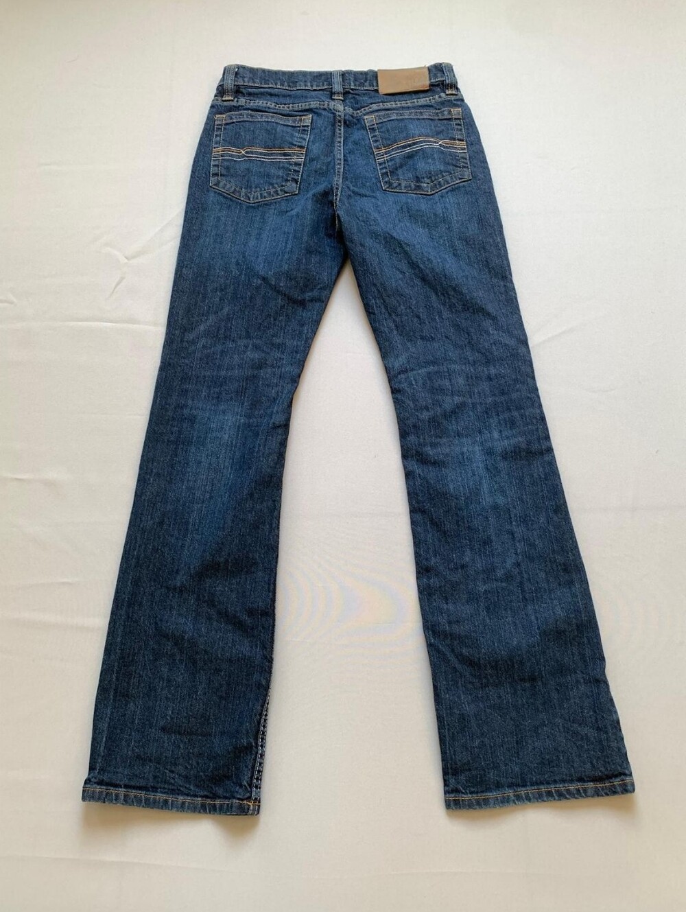 Men's Dark Blue Bootcut Jeans - Picture 2 of 12